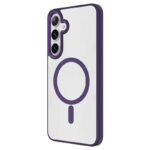 Galaxy S24 Kılıf Magsafe Şarj Özellikli Zore Krom Magsafe Silikon Kapak - Derin Mor