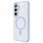 Galaxy S24 Kılıf Magsafe Şarj Özellikli Zore Krom Magsafe Silikon Kapak - Mavi