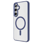 Galaxy S24 Kılıf Magsafe Şarj Özellikli Zore Krom Magsafe Silikon Kapak - Lacivert
