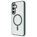 Galaxy S24 Kılıf Magsafe Şarj Özellikli Zore Krom Magsafe Silikon Kapak - Koyu Yeşil