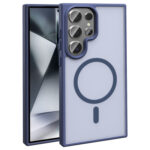 Galaxy S25 Ultra Kılıf Magsafe Şarj Özellikli Mat Arka Yüzey Zore Sio Kapak - Lacivert