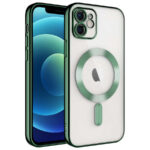 Apple iPhone 11 Kılıf Kamera Korumalı Magsafe Wireless Şarj Özellikli Zore Demre Kapak - Koyu Yeşil