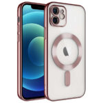 Apple iPhone 11 Kılıf Kamera Korumalı Magsafe Wireless Şarj Özellikli Zore Demre Kapak - Rose Gold