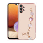 Galaxy A32 4G Kılıf El Tutamaçlı Kamera Korumalı Zore Taka Silikon Kapak - Pembe