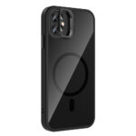Apple iPhone 11 Kılıf Standlı ve Kamera Lens Hediyeli M-Safe Şarj Özellikli Zore Etro Kapak - Siyah