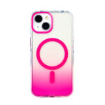 Apple iPhone 13-14 Uyumlu Kılıf M-safe Şarj Özellikli Transparan Renk Geçişli Zore Toros Kapak - Rose Pembe