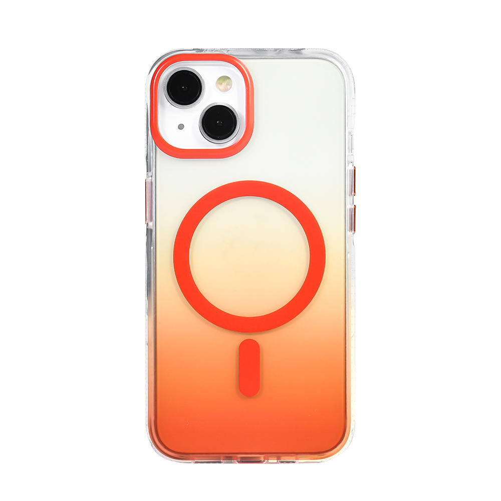 Apple iPhone 13-14 Uyumlu Kılıf M-safe Şarj Özellikli Transparan Renk Geçişli Zore Toros Kapak