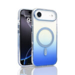 Apple iPhone 17 Air Kılıf M-safe Şarj Özellikli Transparan Renk Geçişli Zore Toros Kapak - Mavi