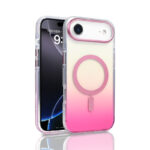 Apple iPhone 17 Air Kılıf M-safe Şarj Özellikli Transparan Renk Geçişli Zore Toros Kapak - Rose Pembe